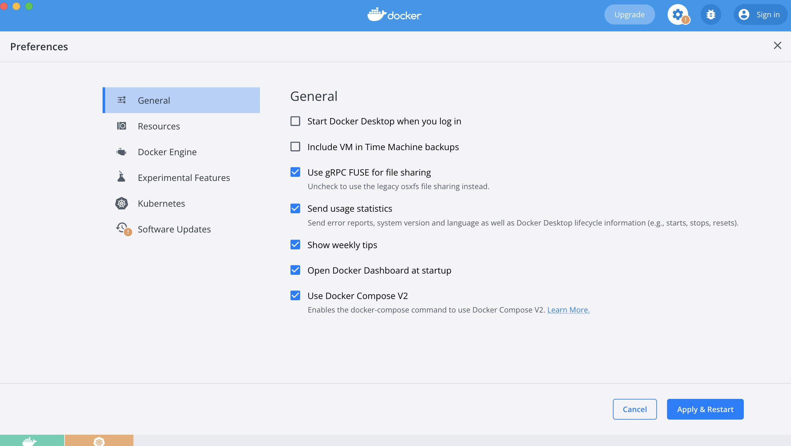 Docker Desktop preferences compose v2 How to turn on Docker Compose v2