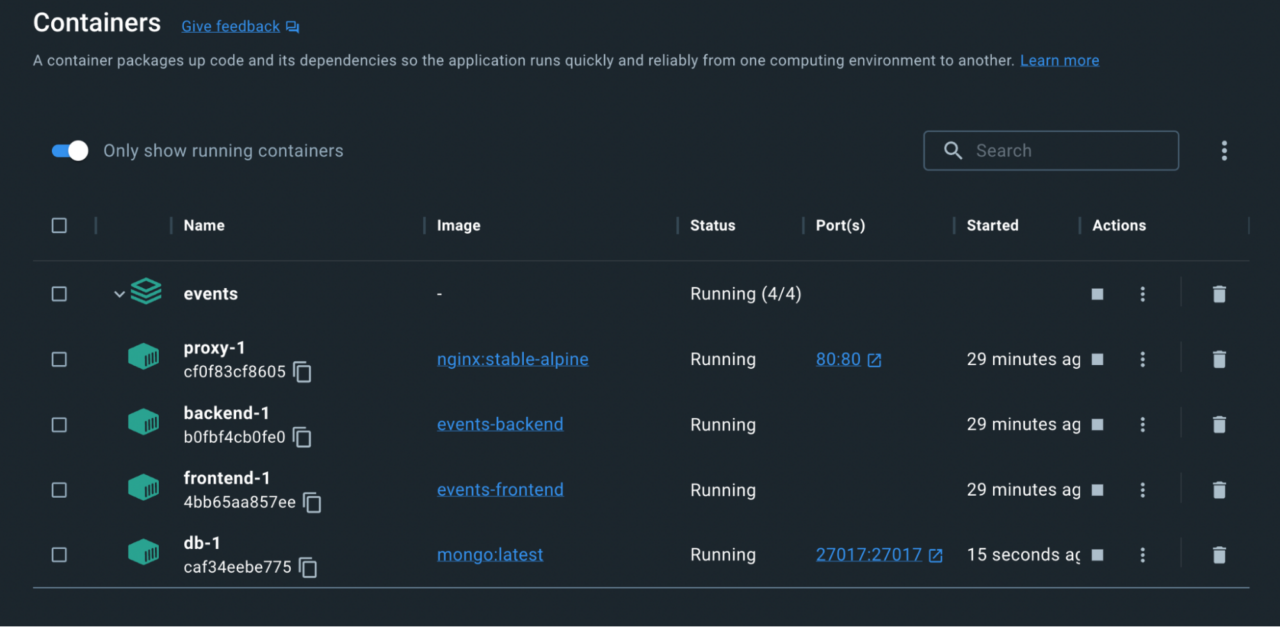 Containerizing an Event Posting App Built with the MEAN Stack | Docker