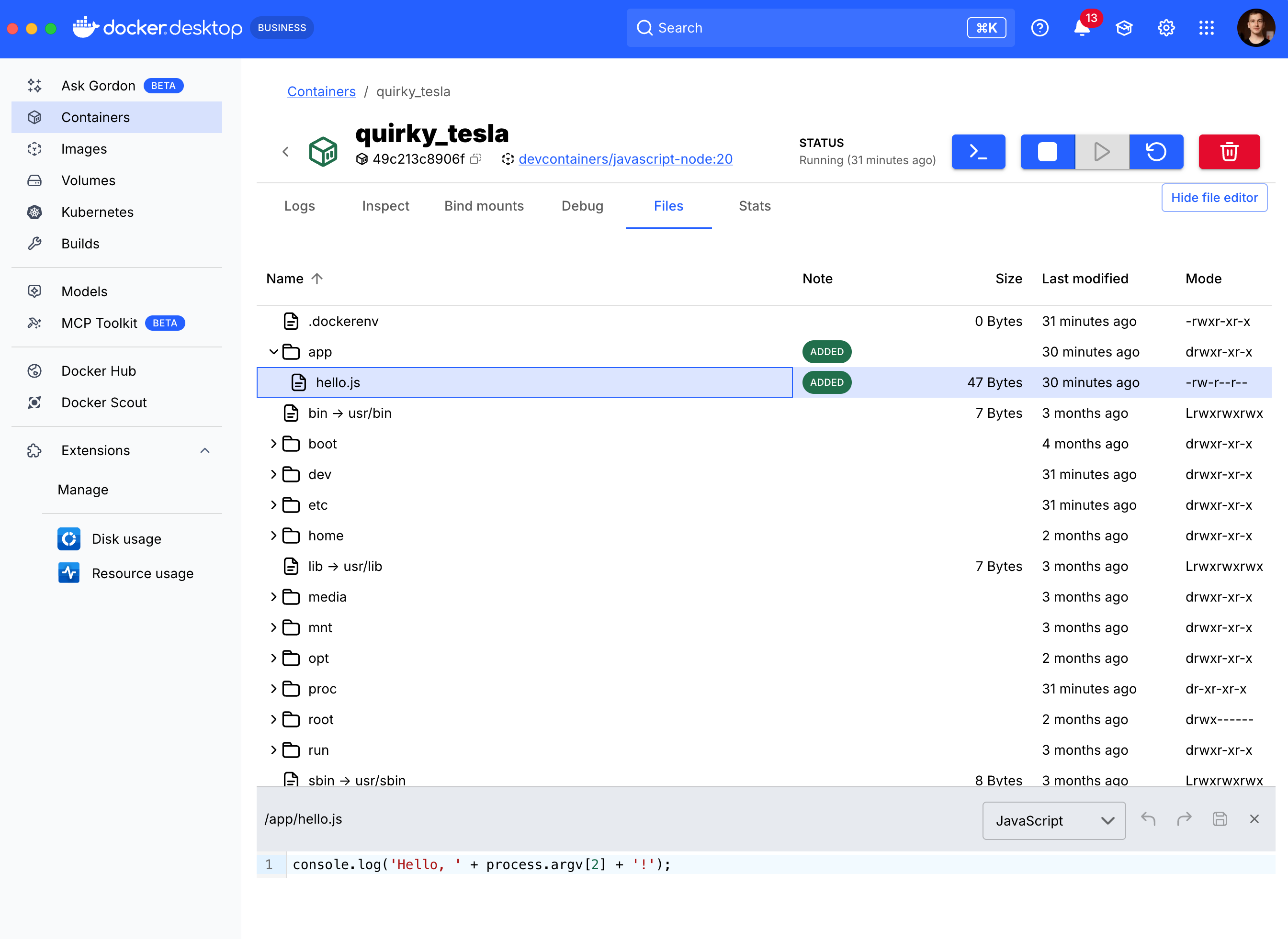- Screenshot 2025 09 15 at 14.00.35 DevDuck Docker Desktop inspect running containers