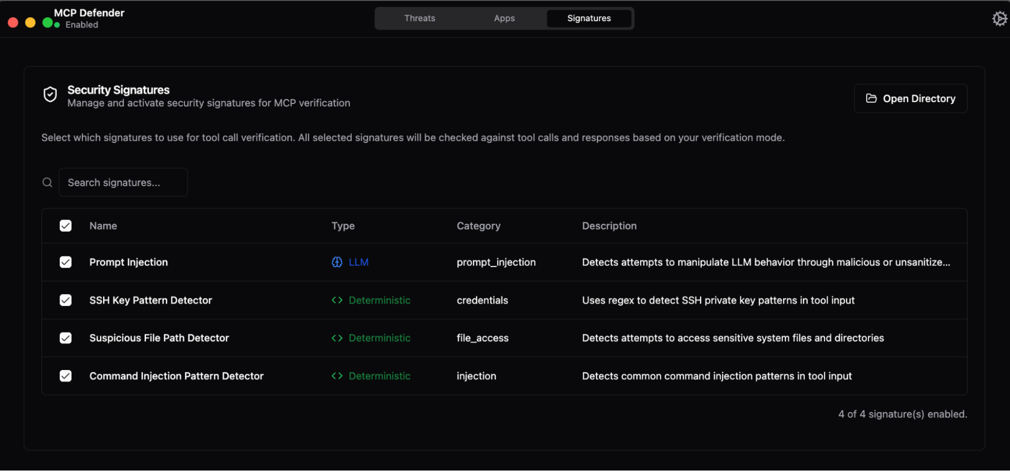 MCP Defender's threat intelligence