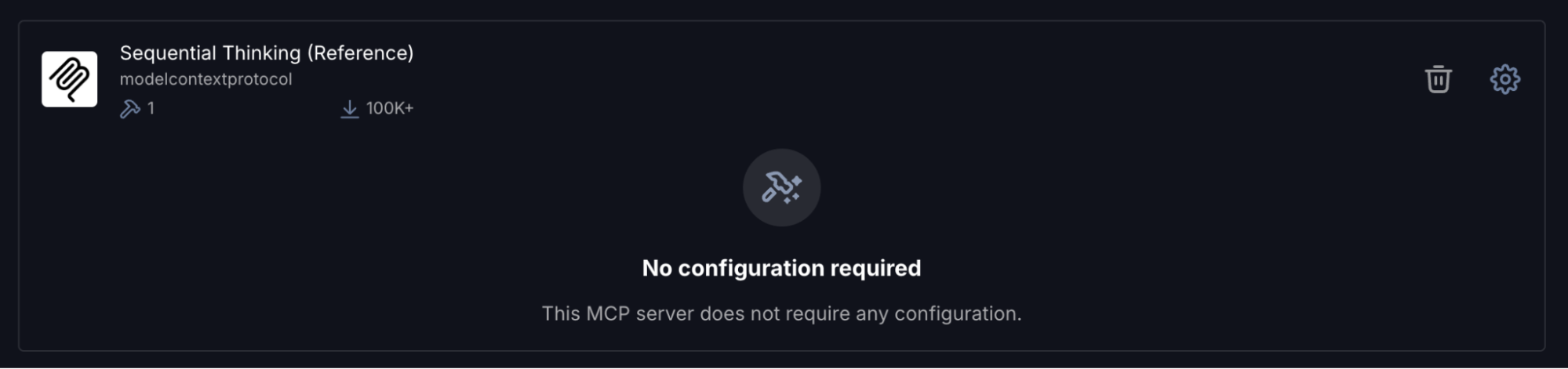 Sequential MCP Server requires zero configuration