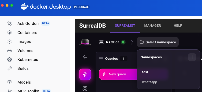 SurrealDB namespace query