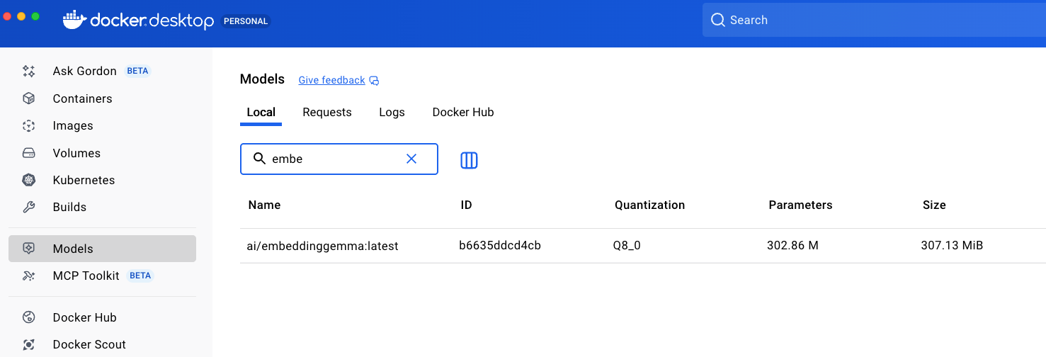 embeddinggemma model in DMR