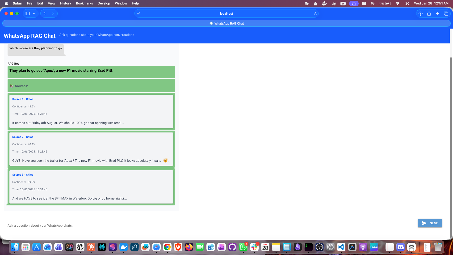 Interact with the RAG bot UI