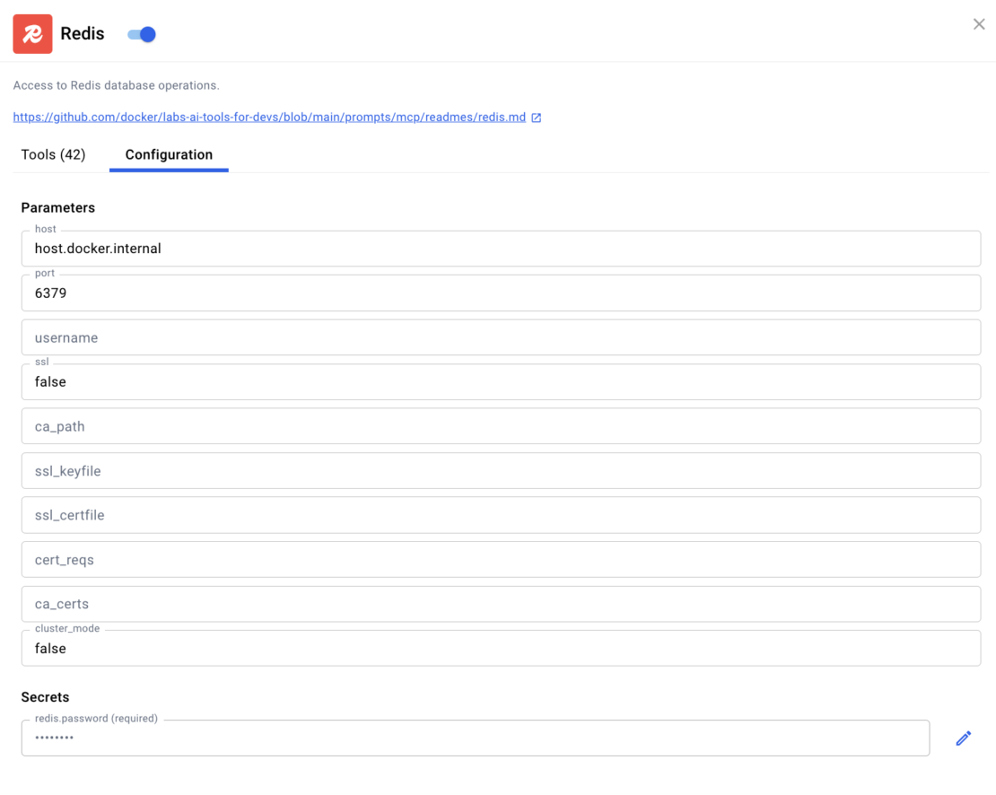 Redis MCP サーバーの構成