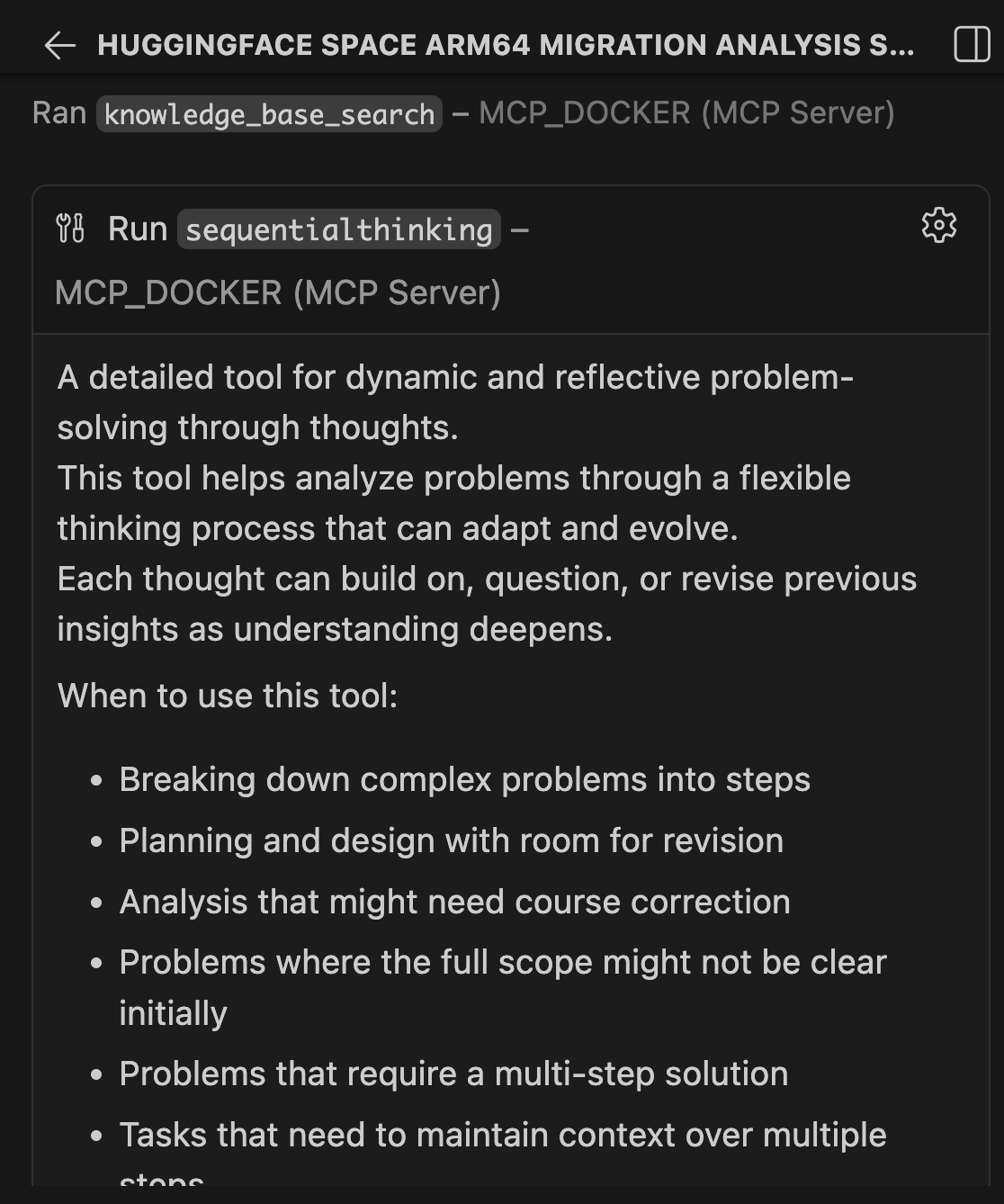 Sequential Thinking combines all findings into a structured verdict