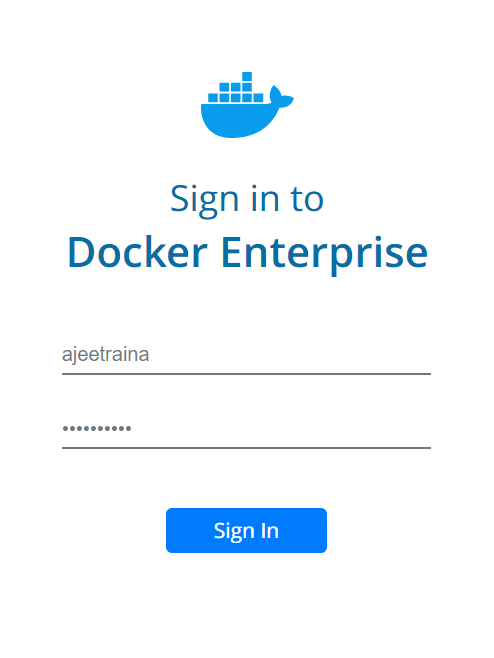 Docker エンタープライズ サインイン