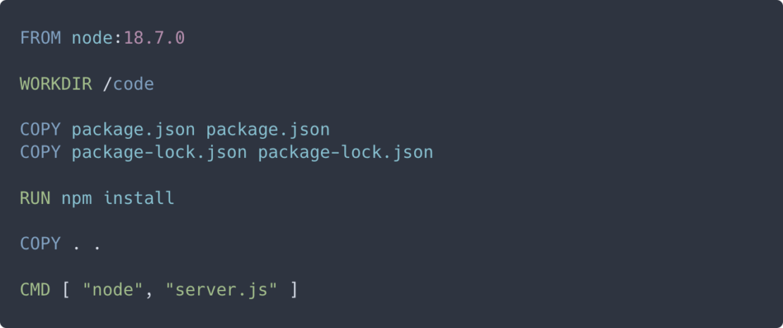 ノードを使用してメモサービスディレクトリ内の Dockerfile を使用します。 Js.