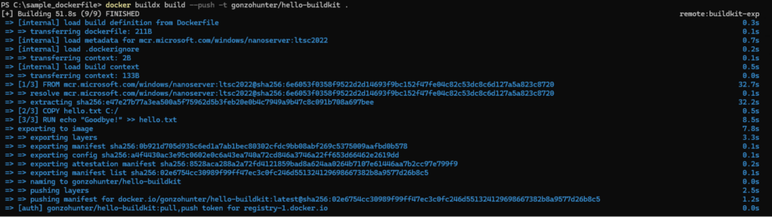ビルドが成功したことを示す Windows Powershell のスクリーンショット。 - F5 ビルド成功 ビルドが成功したことを示す Windows PowerShell のスクリーンショット。