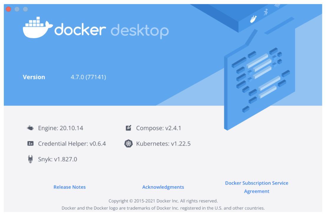 Docker desktop version 4. 7 welcome