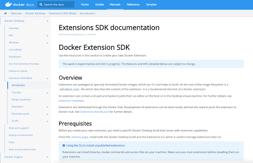 Screenshot extensions docs
