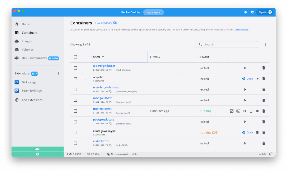 New Extensions and Container Interface Enhancements in Docker Desktop 4 ...