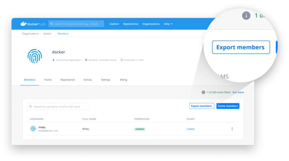 Announcing Docker Hub Export Members Docker