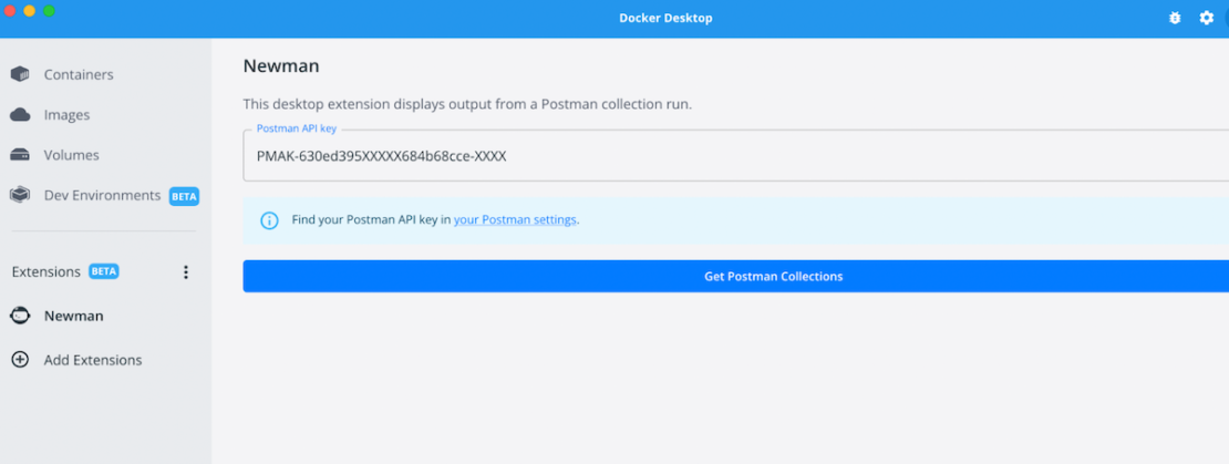 Postman api key