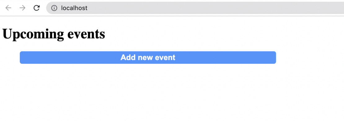 Screenshot of blue "add new event" button.
