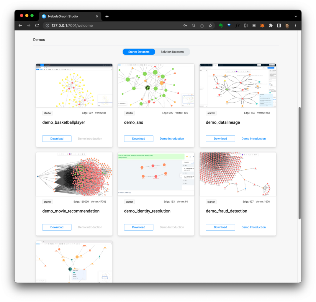 nebulagraph starter datasets