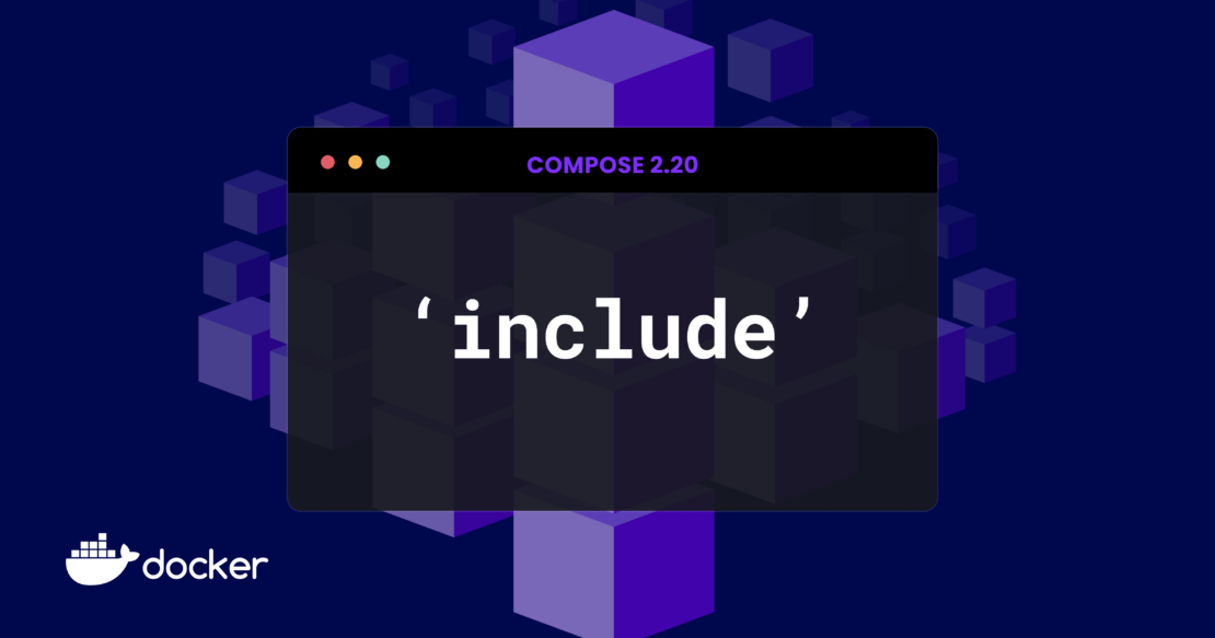 Graphic showing purple background overlaid with 'include' in white text in a black window.